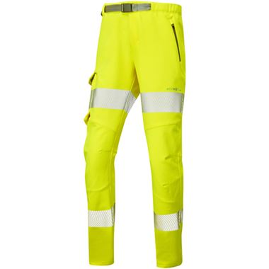 Leo Workwear Starcross Yellow EcoViz Stretch Women's Hi Vis Work Trouser 