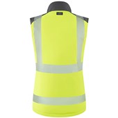 Leo Workwear Beckland Yellow Women's Performance+ EcoViz Fleece Lined Padded Hi Vis Bodywarmer