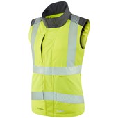 Leo Workwear Beckland Yellow Women's Performance+ EcoViz Fleece Lined Padded Hi Vis Bodywarmer