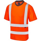Leo Workwear Newport Orange Comfort EcoViz Hi Vis T-Shirt
