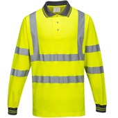 Portwest S271 Yellow Polycotton Long Sleeved Hi Vis T Shirt