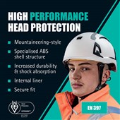 JSP EVO Alta Baseworker Safety Helmet - Vented - Wheel Ratchet - ARB170-000-100