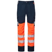Leo Workwear Winsford EcoViz Orange Stretch Hi Vis Cargo Trouser