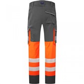 Leo Workwear Winsford EcoViz Orange Stretch Hi Vis Cargo Trouser