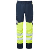 Leo Workwear Winsford EcoViz Yellow Stretch Hi Vis Cargo Trouser