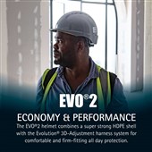 JSP EVO2 Safety Helmet - Vented Slip Ratchet Mid Peak
