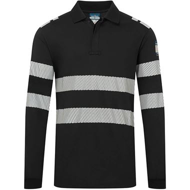 Portwest Modaflame PW3 FR733 Inherent Flame Retardant Anti Static Arc Flash Hi Vis Long Sleeve Polo Shirt