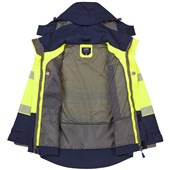 Leo Workwear Dartmoor Yellow EcoViz 15K Mesh Lined Waterproof Breathable Hi Vis Bomber Jacket