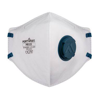 Portwest P210 FFP2 Valved Dolomite Fold Flat Disposable Masks (Pack 3)
