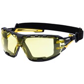 Portwest PR02 Anthracite Wraparound Plus Safety Glasses with Head Strap - Anti Scratch & Anti Fog