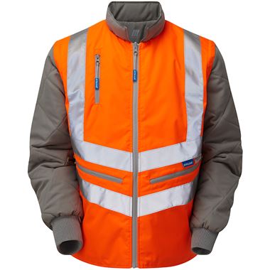 Pulsar PR498-R GRS Recycled Rail Orange Sleeved Hi Vis Bodywarmer