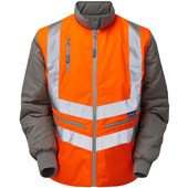Pulsar PR498-R GRS Recycled Rail Orange Sleeved Hi Vis Bodywarmer