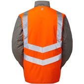 Pulsar PR498-R GRS Recycled Rail Orange Sleeved Hi Vis Bodywarmer