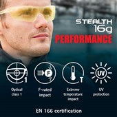 JSP Stealth 16g Smoke Safety Sunglasses ASA920-163-000 - Anti Scratch Hardia+ Lens