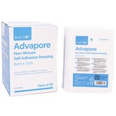 Advapore Fabric Non-Woven Adhesive Wound Dressings - Pack of 50 (6cm x 7cm)