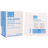 Advapore Fabric Non-Woven Adhesive Wound Dressings - Pack of 50 (8cm x 10cm)