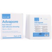 Advapore Fabric Non-Woven Adhesive Wound Dressings - Pack of 50 (10cm x 10cm)
