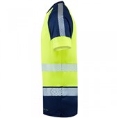 Leo Workwear Forda Yellow/Navy EcoViz Performance+ Hi Vis T-Shirt