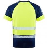 Leo Workwear Forda Yellow/Navy EcoViz Performance+ Hi Vis T-Shirt
