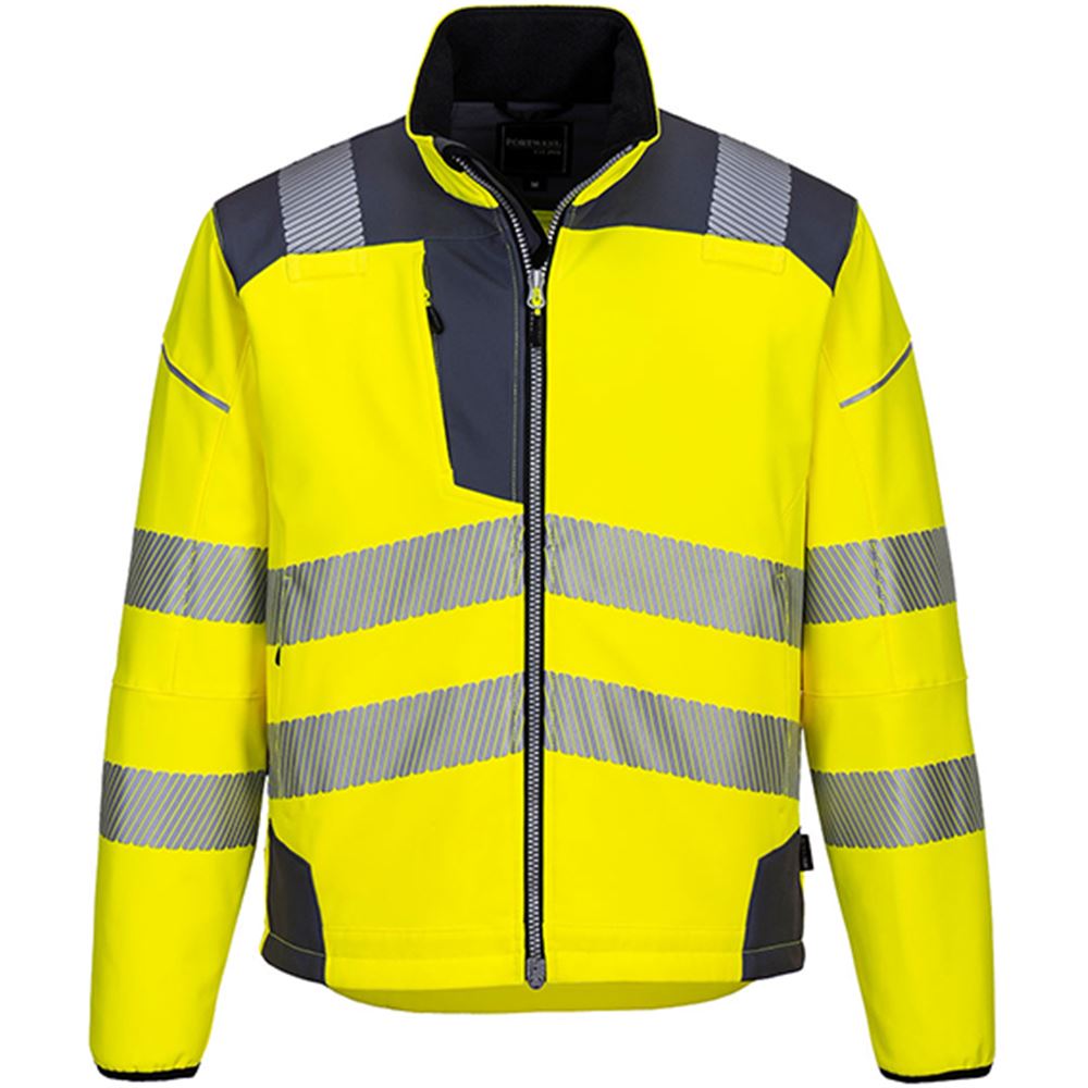 Portwest T402 Yellow PW3 Hi Vis Softshell Jacket | Safetec Direct