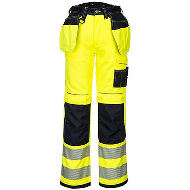 Portwest T501 PW3 Yellow Polycotton Hi Vis Holster Work Trousers