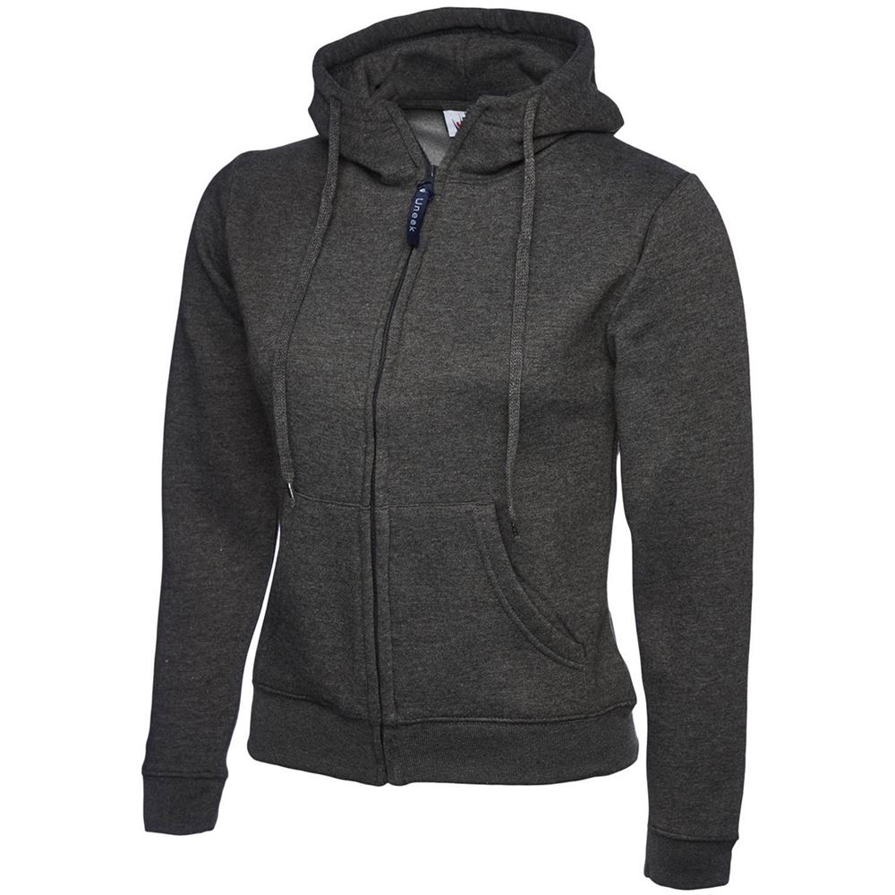 Uneek UC505 Ladies Full Zip Hooded Sweatshirt | Safetec Direct