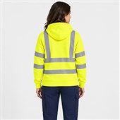 Uneek UC814Y Yellow Hi Vis Hooded Sweatshirt